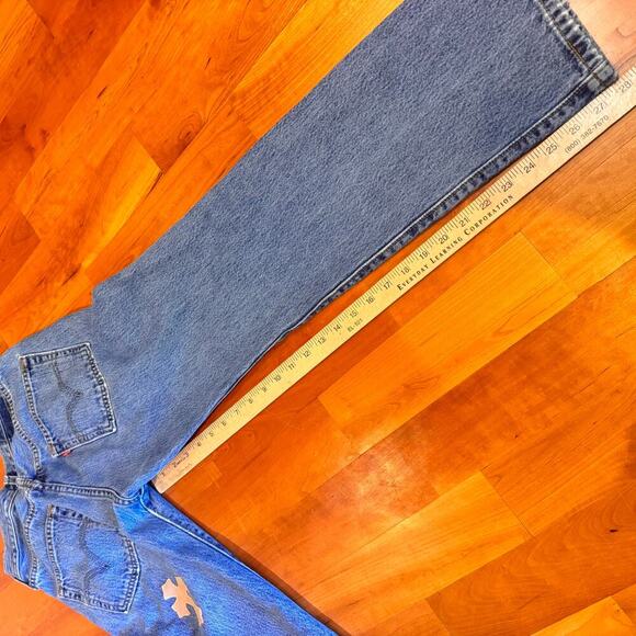 Vintage Levi's 501 " Chrome Hearts " patchwork crosses womens jeans 2000s 00s - Picture 6 of 16